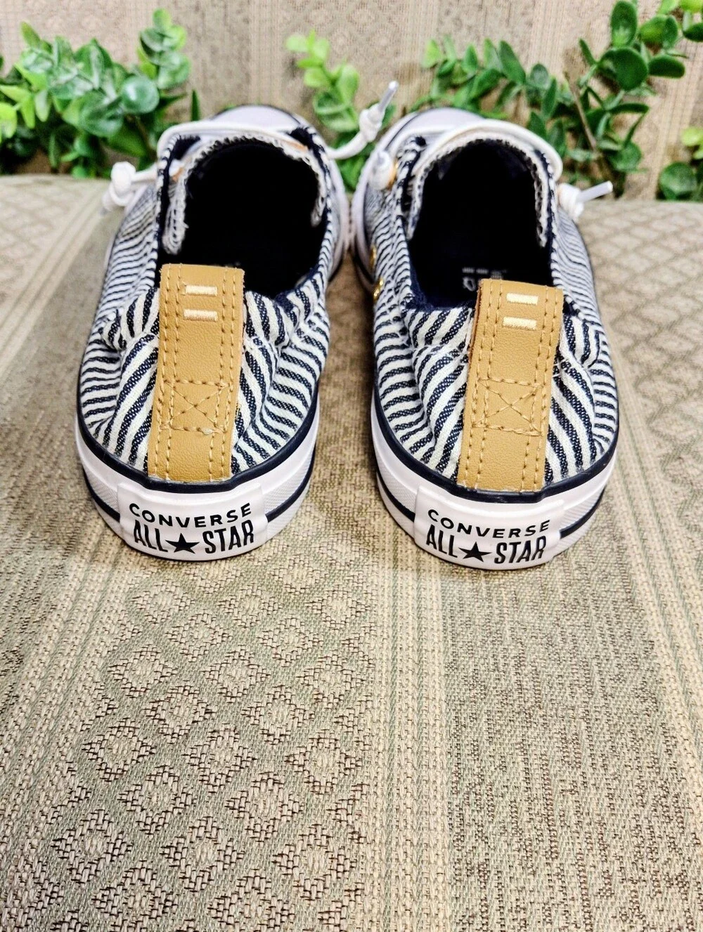 NWOT Converse Gold  Shoreline Herringbone Slip On Sneakers - Picture 10 of 15